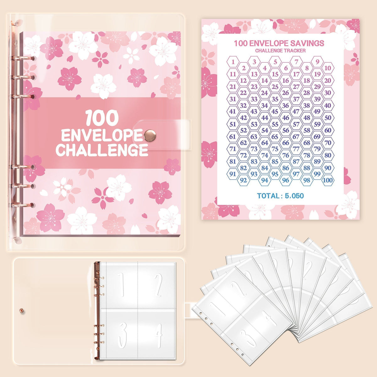 ⏰Final 4 Hours 70% OFF🎁100 Envelope Savings Challenge Book✉️💸