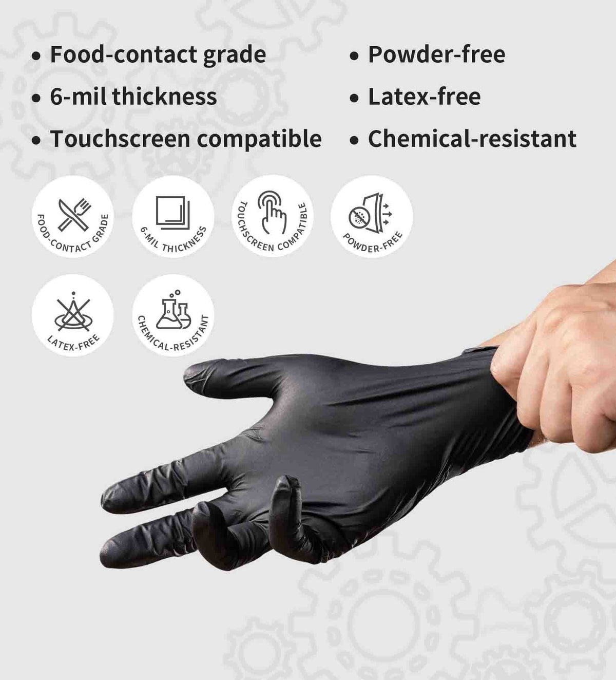 🔥Sale 53% OFF🎅100/50PCS Black Nitrile Disposable Glove