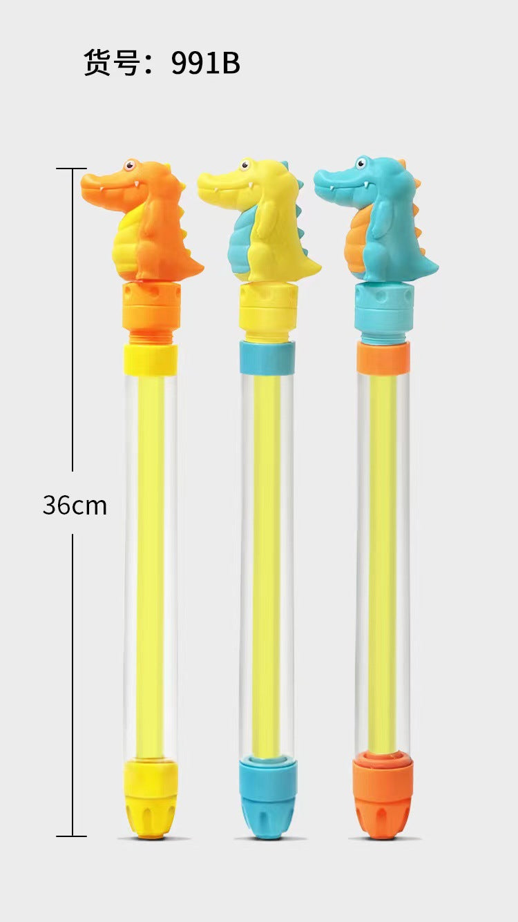 Summer Beach Water Cannon: Dinosaur-Themed Retractable Water Gun — Parent-Child Outdoor Interactive Toy
