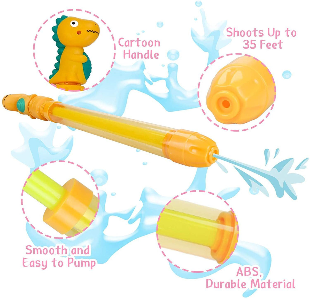 Summer Beach Water Cannon: Dinosaur-Themed Retractable Water Gun — Parent-Child Outdoor Interactive Toy