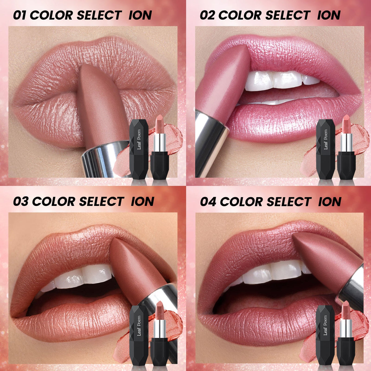Diamond Shimmer Lipstick | Waterproof, Long-Lasting Matte Lip Color | Sparkling Metallic Matte Lip Gloss