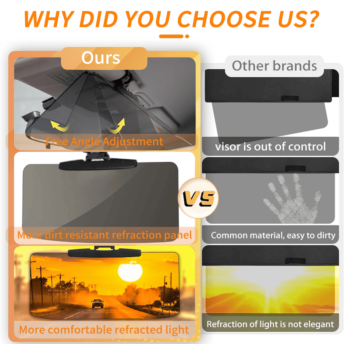 🚗 50% OFF NOW! 🎉 Anti-Glare Driving Visor – Blocks Sun & Snow Glare, Easy Clip-On & Wide Coverage ☀️📦