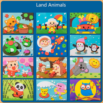 🔄🏠 Reusable Cartoon Adventure! Kids EVA Stickers, Decorate Their World🔥HOT 50% OFF!🎨✨