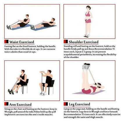 ✨2025 Hot Sale🔥32 Fitness Resistance Bands-4 Tube Pedal Ankle Puller