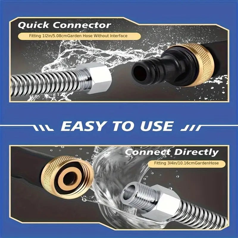 🔫 50% OFF! 💦 High-Pressure Garden Hose Nozzle – 3 Nozzles, Stainless Steel & Leak-Proof 🚗