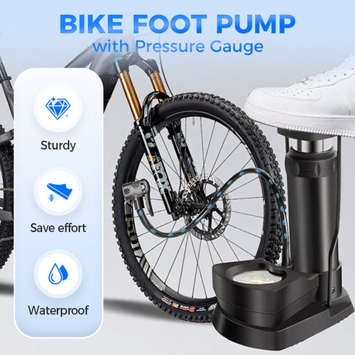 Bike Foot Pump with Pressure Gauge