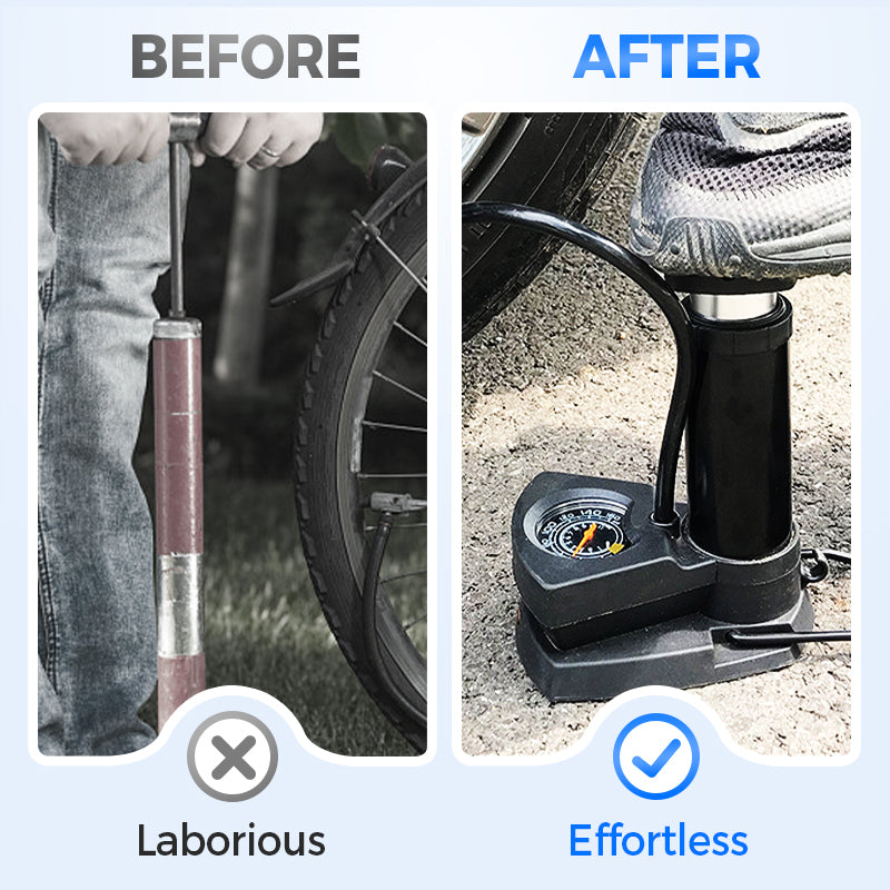 Bike Foot Pump with Pressure Gauge