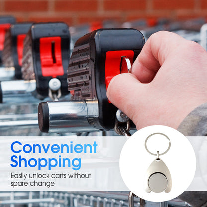 Creative Shopping Trolley Token Keychain