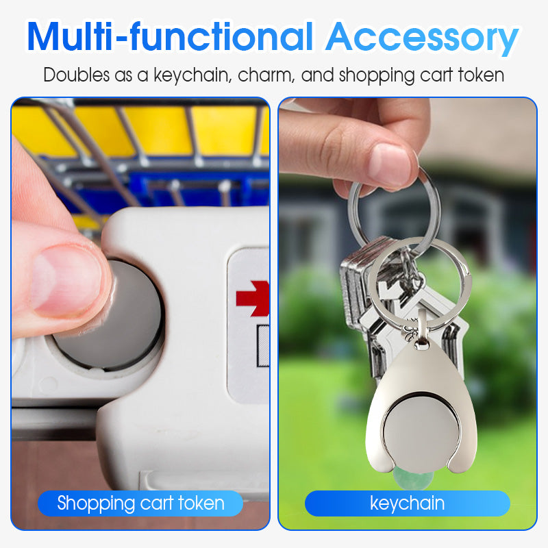 Creative Shopping Trolley Token Keychain