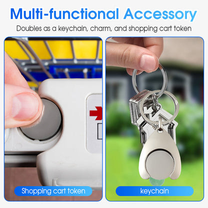 Creative Shopping Trolley Token Keychain