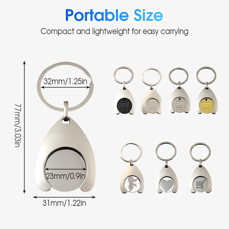 Creative Shopping Trolley Token Keychain