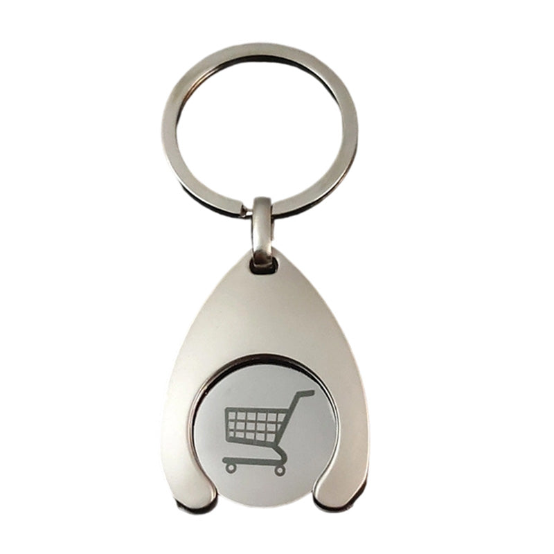 Creative Shopping Trolley Token Keychain