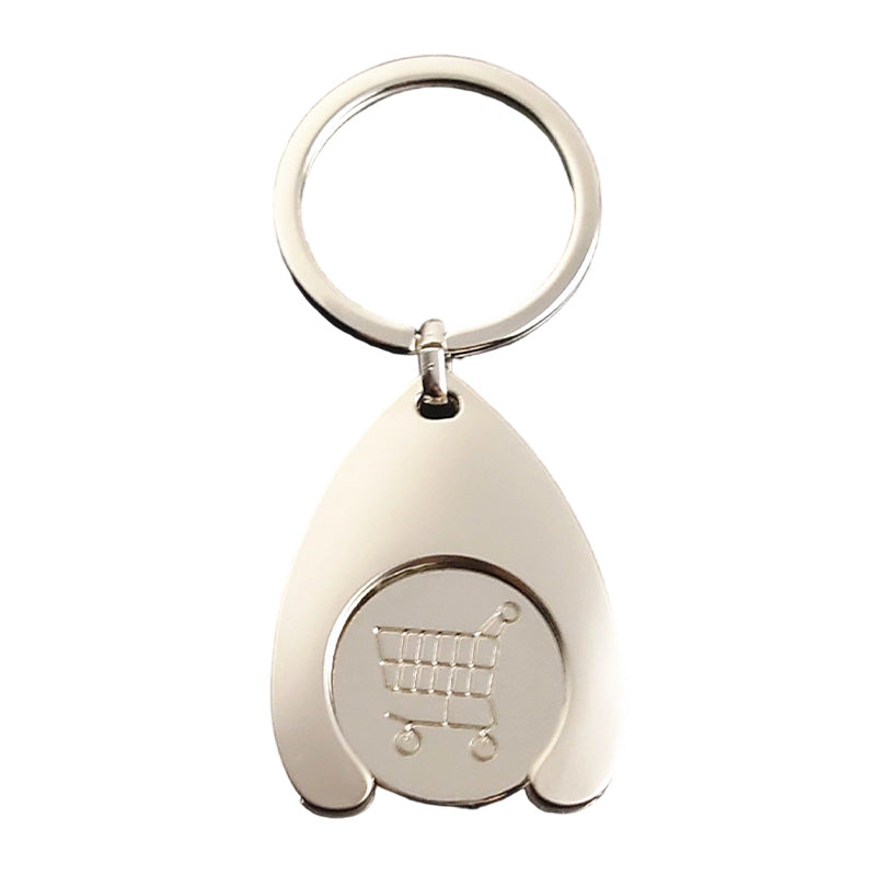 Creative Shopping Trolley Token Keychain