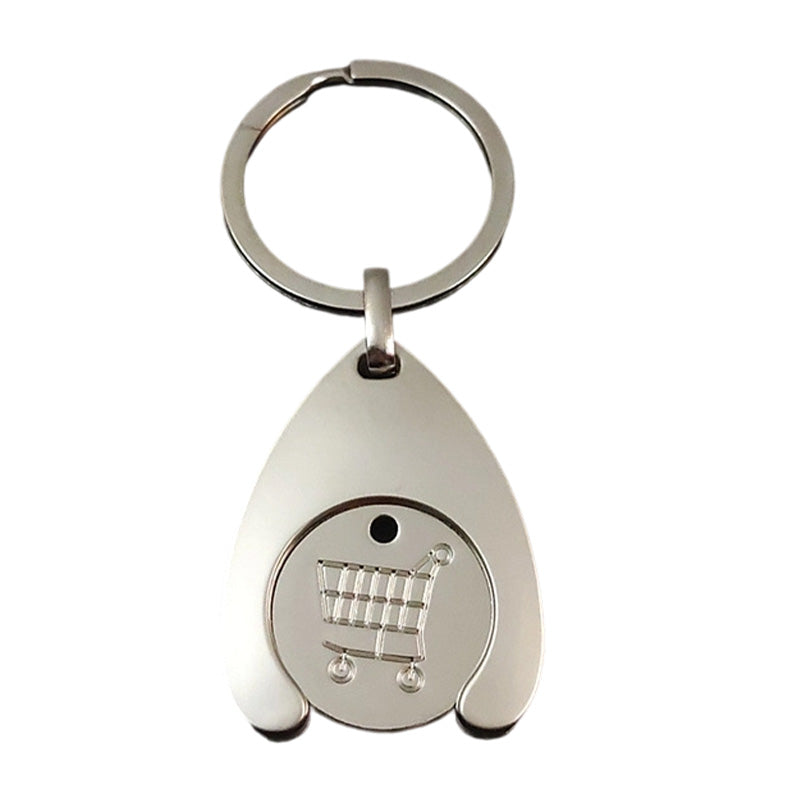Creative Shopping Trolley Token Keychain