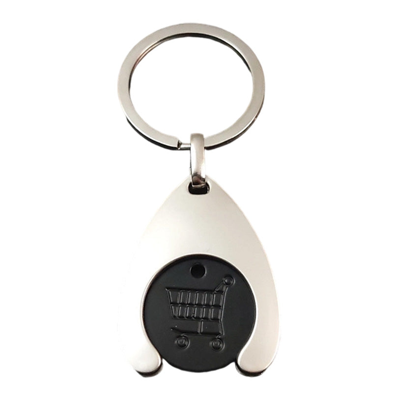 Creative Shopping Trolley Token Keychain