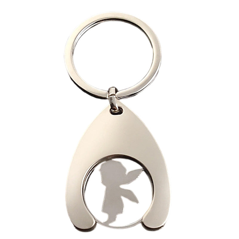 Creative Shopping Trolley Token Keychain