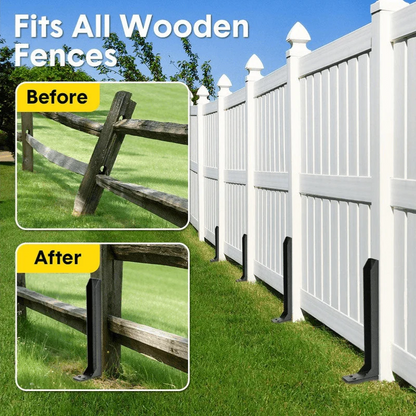✨ 50% OFF! 🛠️ Heavy-Duty Fence Post Repair Kit – No Digging & H-Shaped Reinforcement 🚧