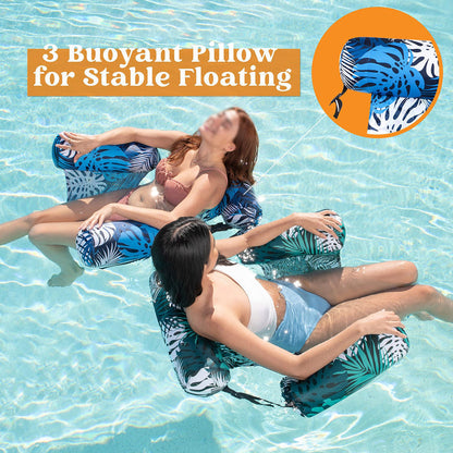 💺 50% OFF NOW! 🌴 Inflatable Floating Chair – Tropical Leaf & Ultra-Light 260g 🌊