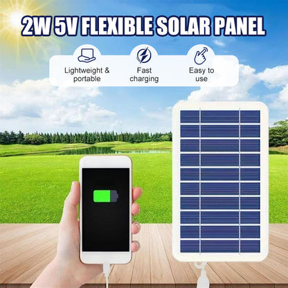 🔥 2W – Ultra-Thin Flexible Solar Charger (5V USB Output)☀️🔋