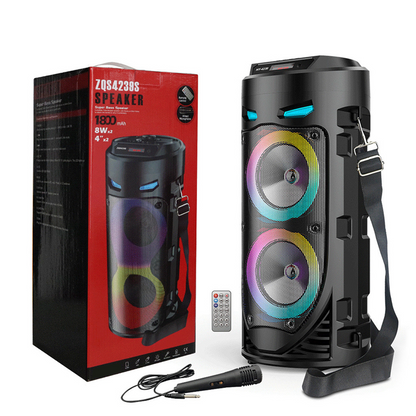 🥳2026 HOT SALE🥳💞50K+ SOLD!🎤🔊 50% OFF! Portable Bluetooth Speaker with Mic – 16W loud sound, RGB lights & wired microphone. Perfect for karaoke, square dancing & outdoor stalls. Grab & go with shoulder strap. 🕺✨