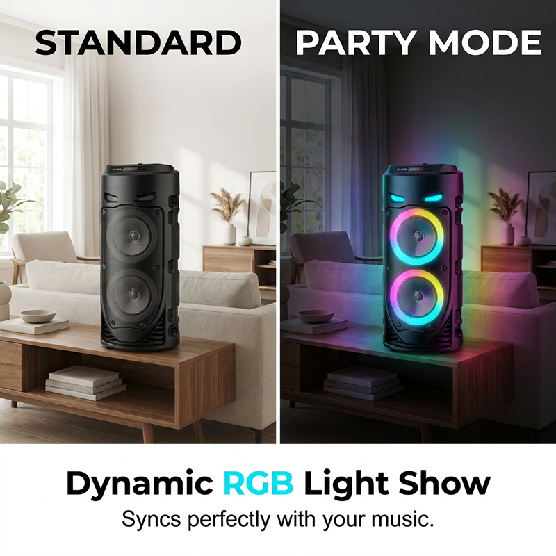 🥳2026 HOT SALE🥳💞50K+ SOLD!🎤🔊 50% OFF! Portable Bluetooth Speaker with Mic – 16W loud sound, RGB lights & wired microphone. Perfect for karaoke, square dancing & outdoor stalls. Grab & go with shoulder strap. 🕺✨