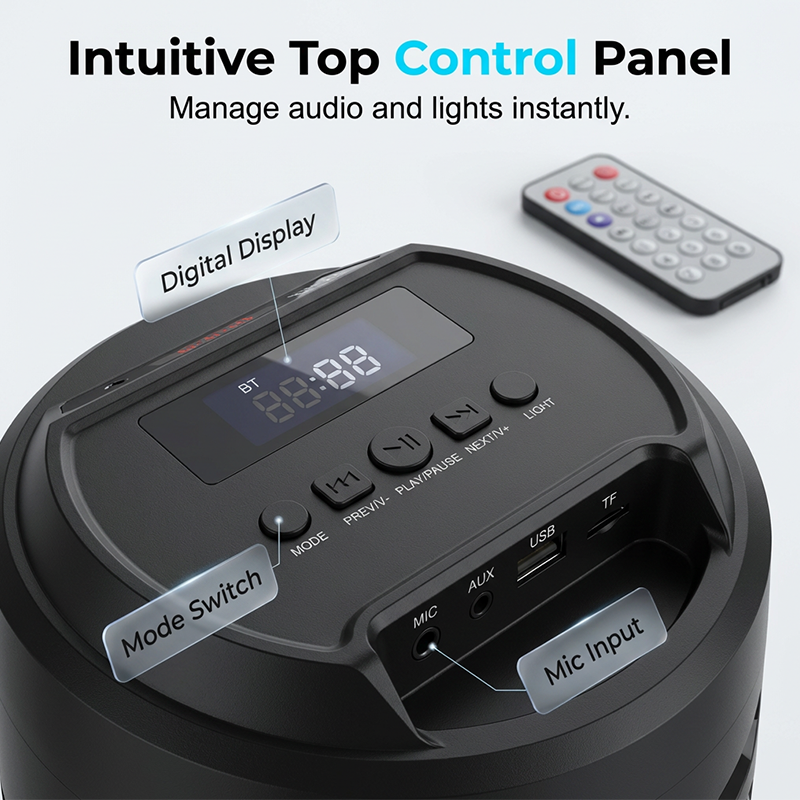 🥳2026 HOT SALE🥳💞50K+ SOLD!🎤🔊 50% OFF! Portable Bluetooth Speaker with Mic – 16W loud sound, RGB lights & wired microphone. Perfect for karaoke, square dancing & outdoor stalls. Grab & go with shoulder strap. 🕺✨
