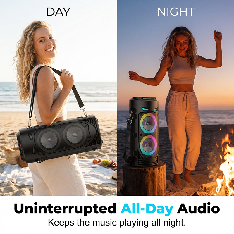 🥳2026 HOT SALE🥳💞50K+ SOLD!🎤🔊 50% OFF! Portable Bluetooth Speaker with Mic – 16W loud sound, RGB lights & wired microphone. Perfect for karaoke, square dancing & outdoor stalls. Grab & go with shoulder strap. 🕺✨