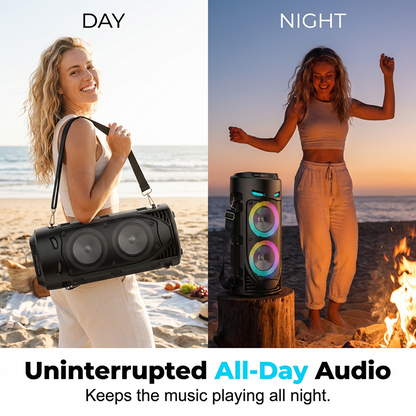 🥳2026 HOT SALE🥳💞50K+ SOLD!🎤🔊 50% OFF! Portable Bluetooth Speaker with Mic – 16W loud sound, RGB lights & wired microphone. Perfect for karaoke, square dancing & outdoor stalls. Grab & go with shoulder strap. 🕺✨