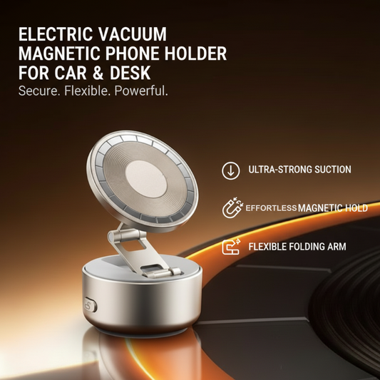 Electric Vacuum Magnetic Phone Holder for Car & Desk