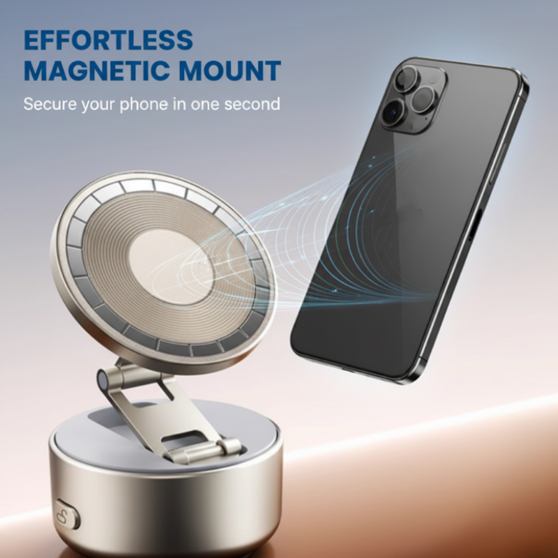 Electric Vacuum Magnetic Phone Holder for Car & Desk