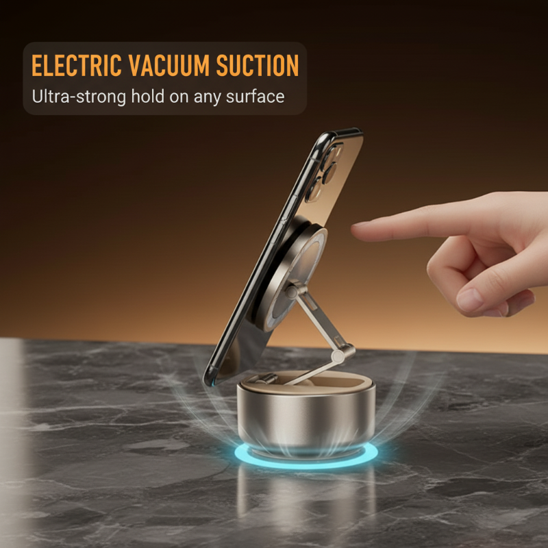 Electric Vacuum Magnetic Phone Holder for Car & Desk