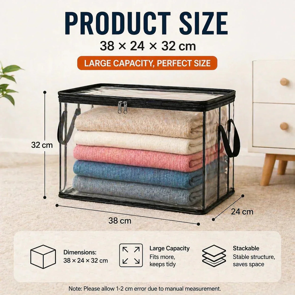 🔥 Time-limited offer: 50% off! 📦 Large, sturdy, thick, transparent plastic storage bag for clothes, moving & storage
