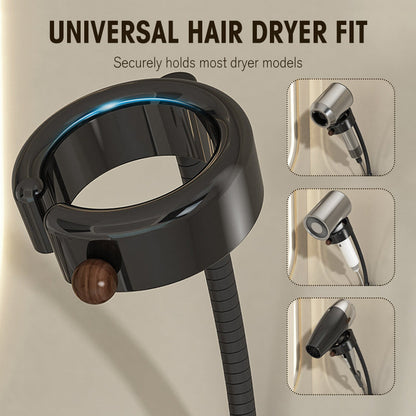 Suction Cup Hair Dryer Holder with Cord Organizer