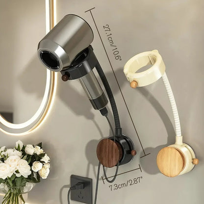 Suction Cup Hair Dryer Holder with Cord Organizer