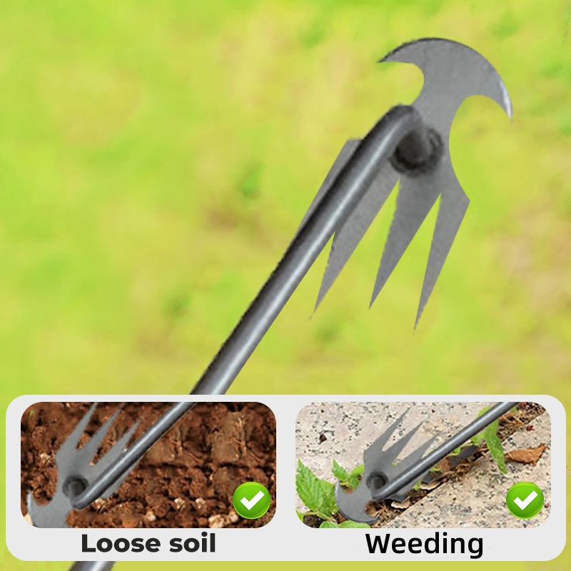 Multifunctional Garden Weeding Forks with Wooden Handle