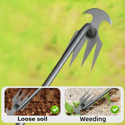 Multifunctional Garden Weeding Forks with Wooden Handle