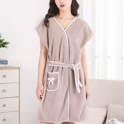 Ultra-Absorbent Wrap-Around Bathrobe for Home Use