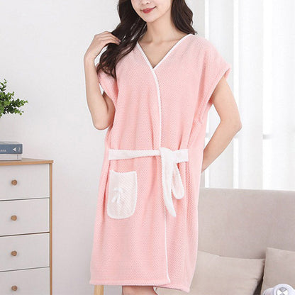 Ultra-Absorbent Wrap-Around Bathrobe for Home Use