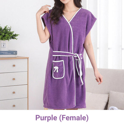 Ultra-Absorbent Wrap-Around Bathrobe for Home Use