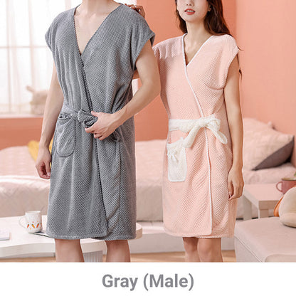 Ultra-Absorbent Wrap-Around Bathrobe for Home Use